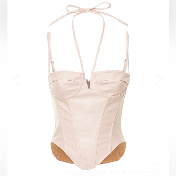 Miaou Tops - Miaou Faux Leather Corset Top